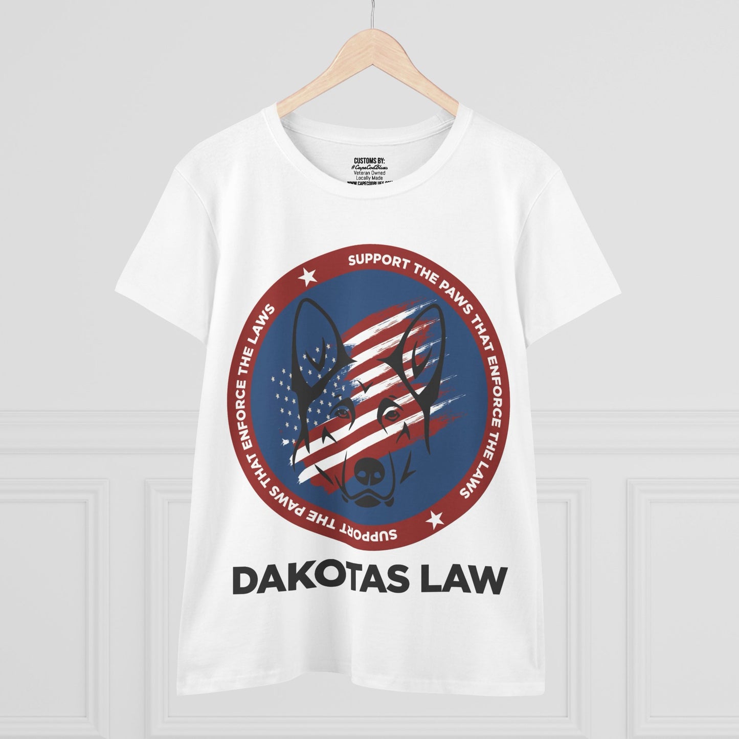 Dakota's Law Women's Cotton Tee - Support Police & Military Working K9's Rights & Advocacy