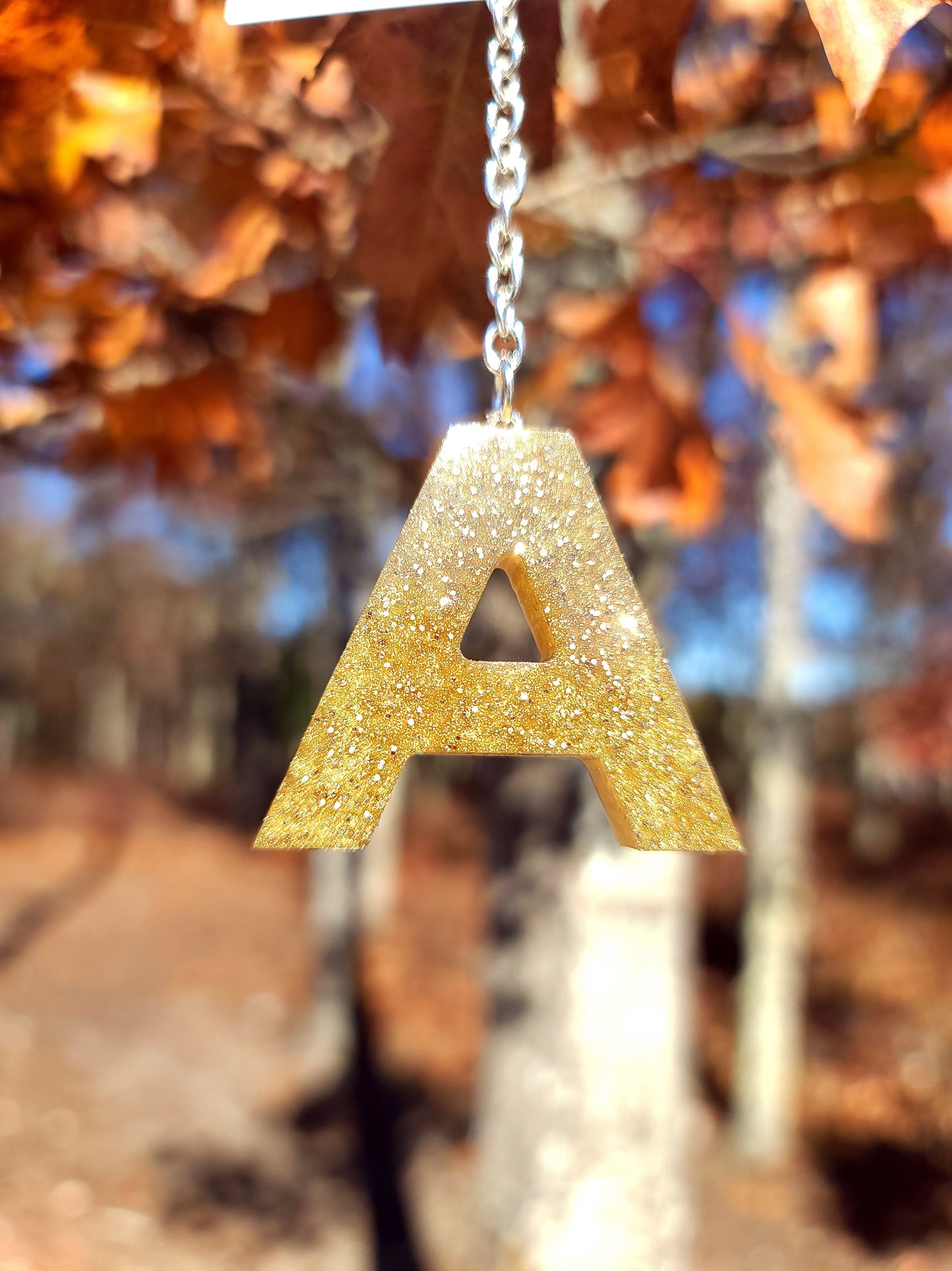 Alphabet Key Chains-Gold, Snowflake