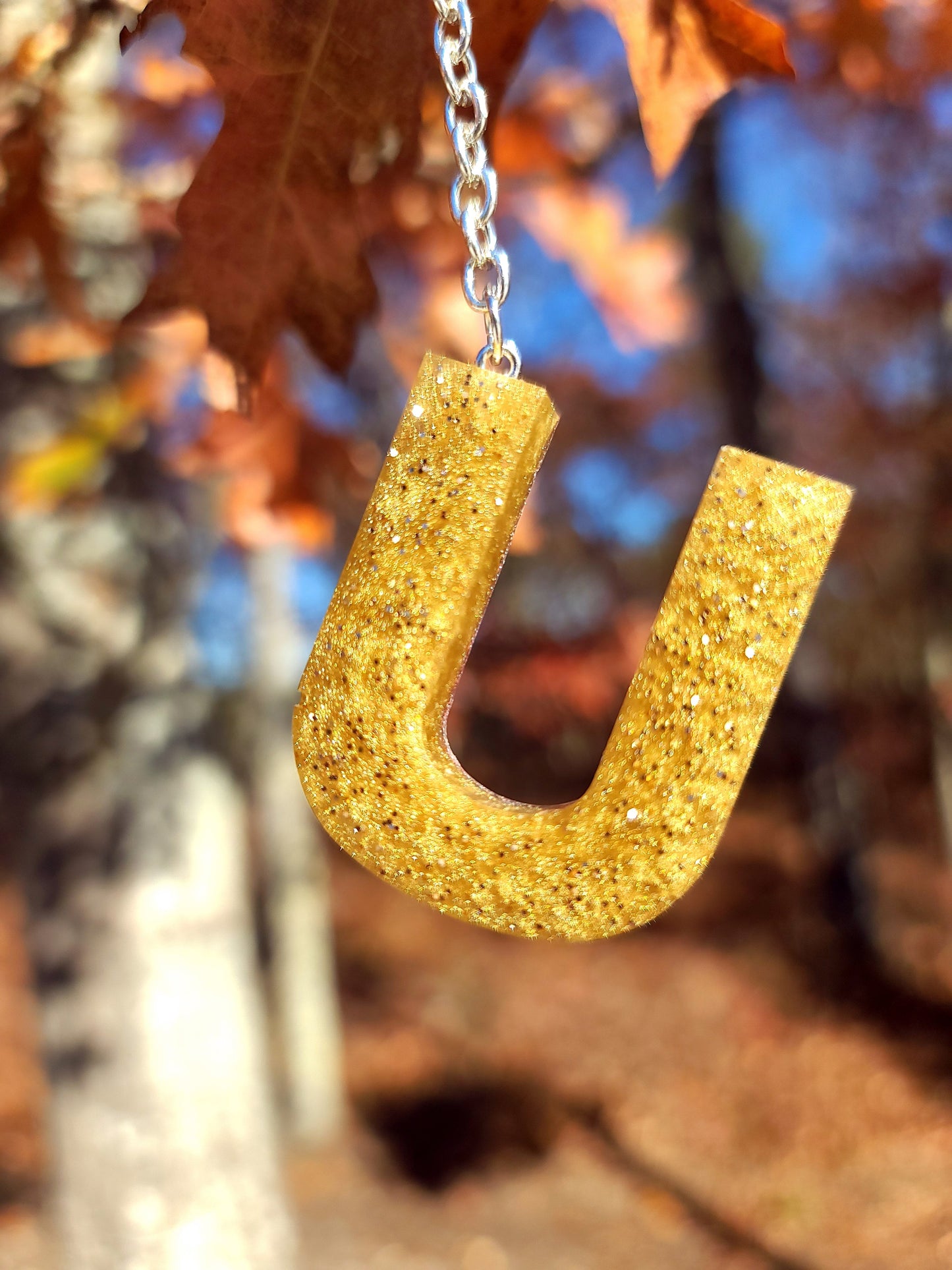 Alphabet Key Chains-Gold, Snowflake