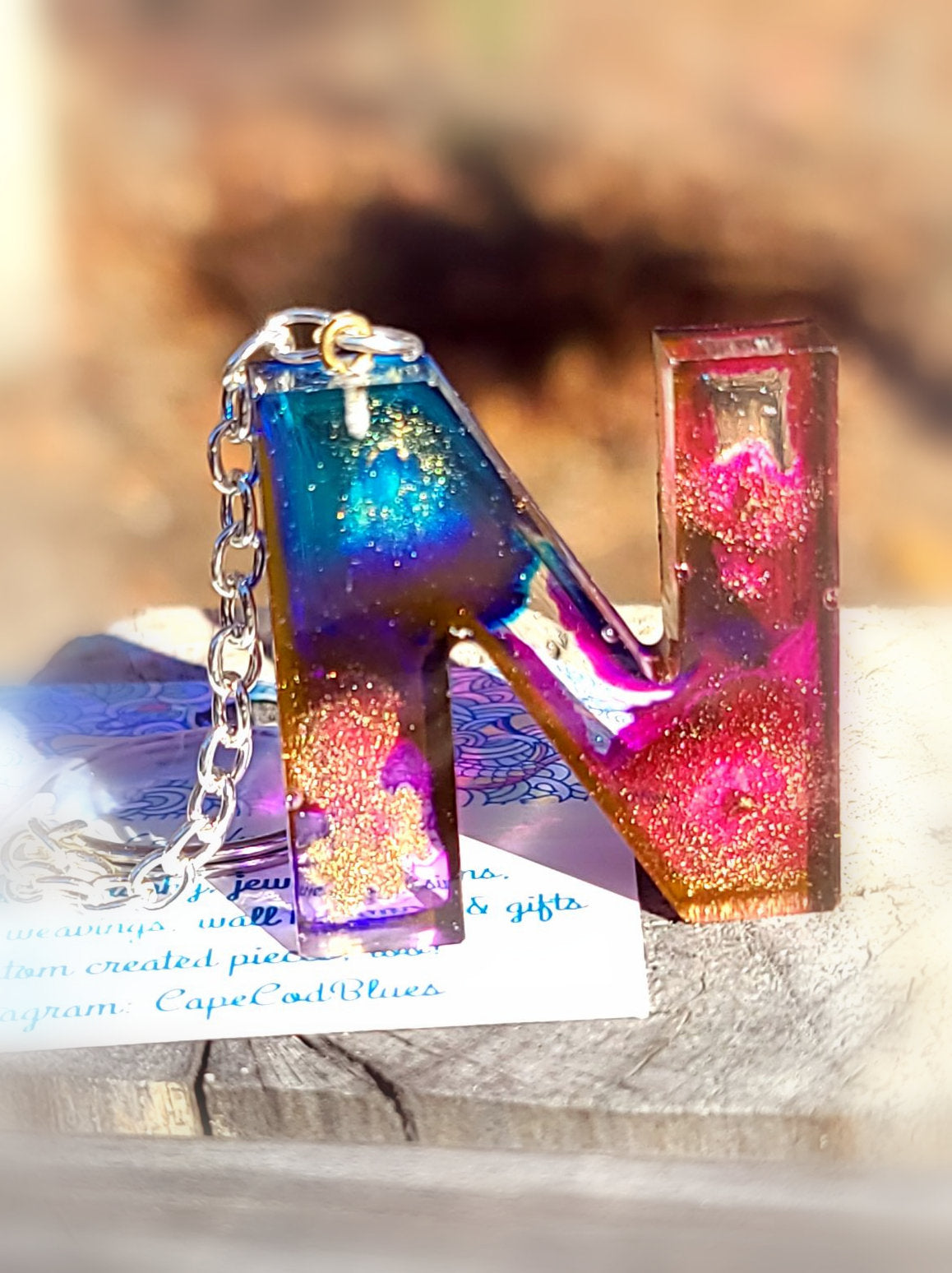 Alphabet Key Chains-Gold, Snowflake