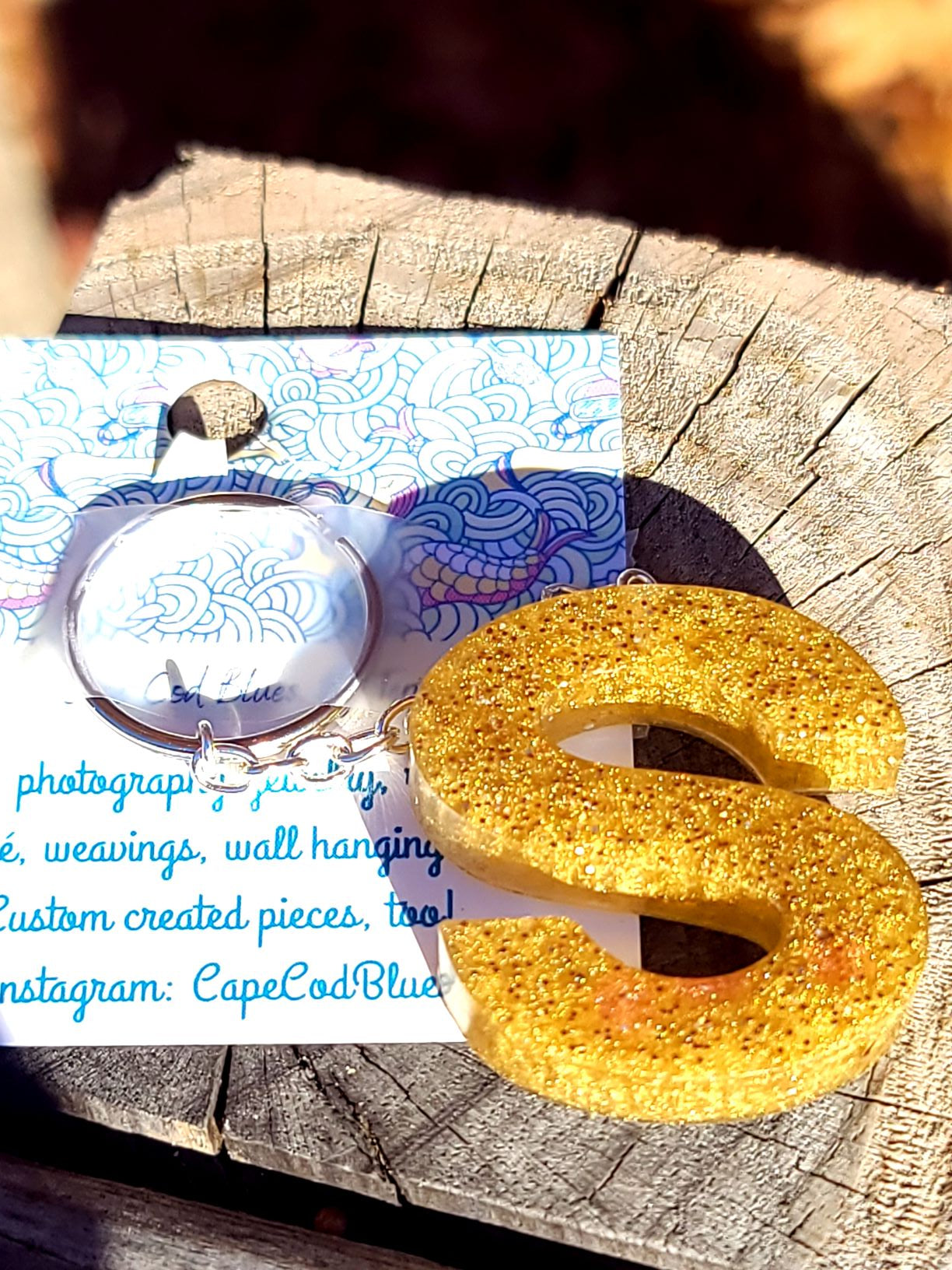 Alphabet Key Chains-Gold, Snowflake