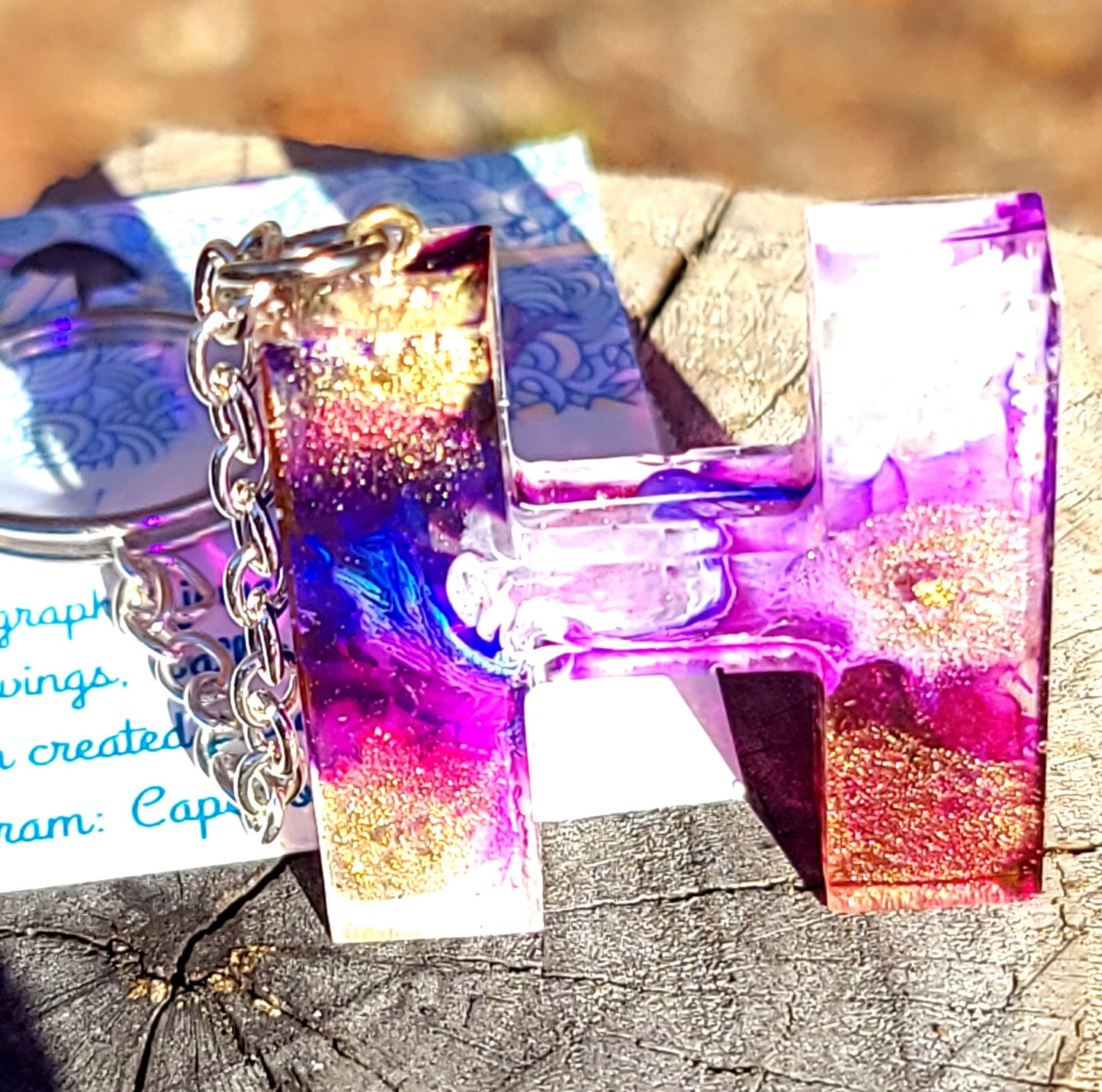 Alphabet Key Chains-Gold, Snowflake