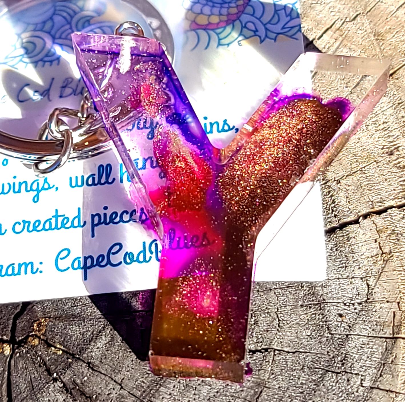 Alphabet Key Chains-Gold, Snowflake
