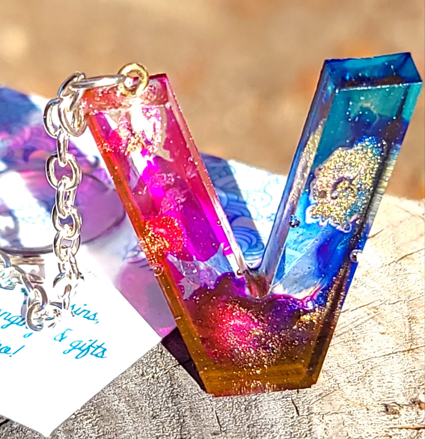 Alphabet Key Chains-Gold, Snowflake