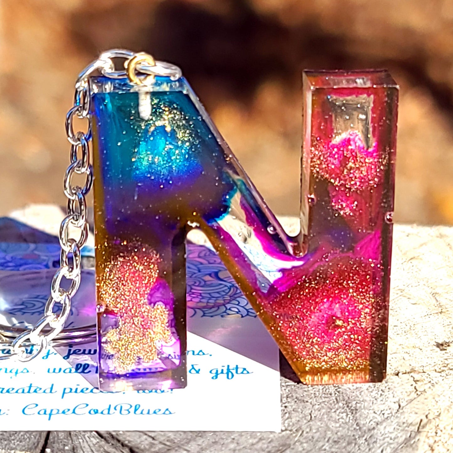 Alphabet Key Chains-Gold, Snowflake