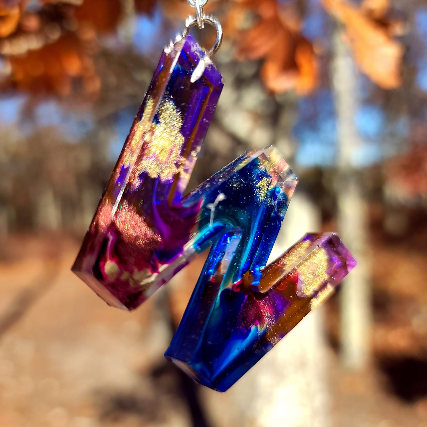 Alphabet Key Chains-Gold, Snowflake
