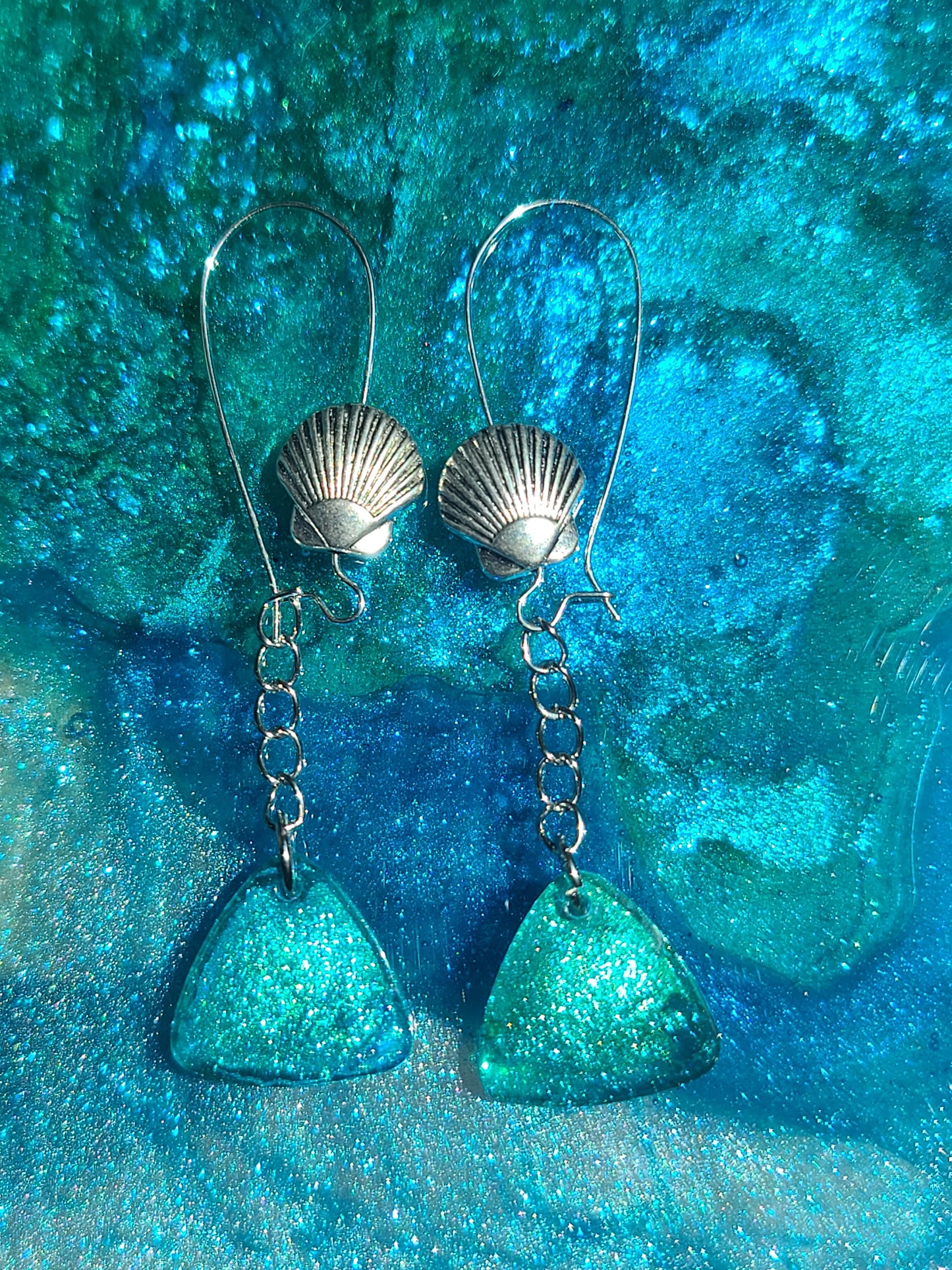Seashells & Mermaid Tears Dangle Earrings
