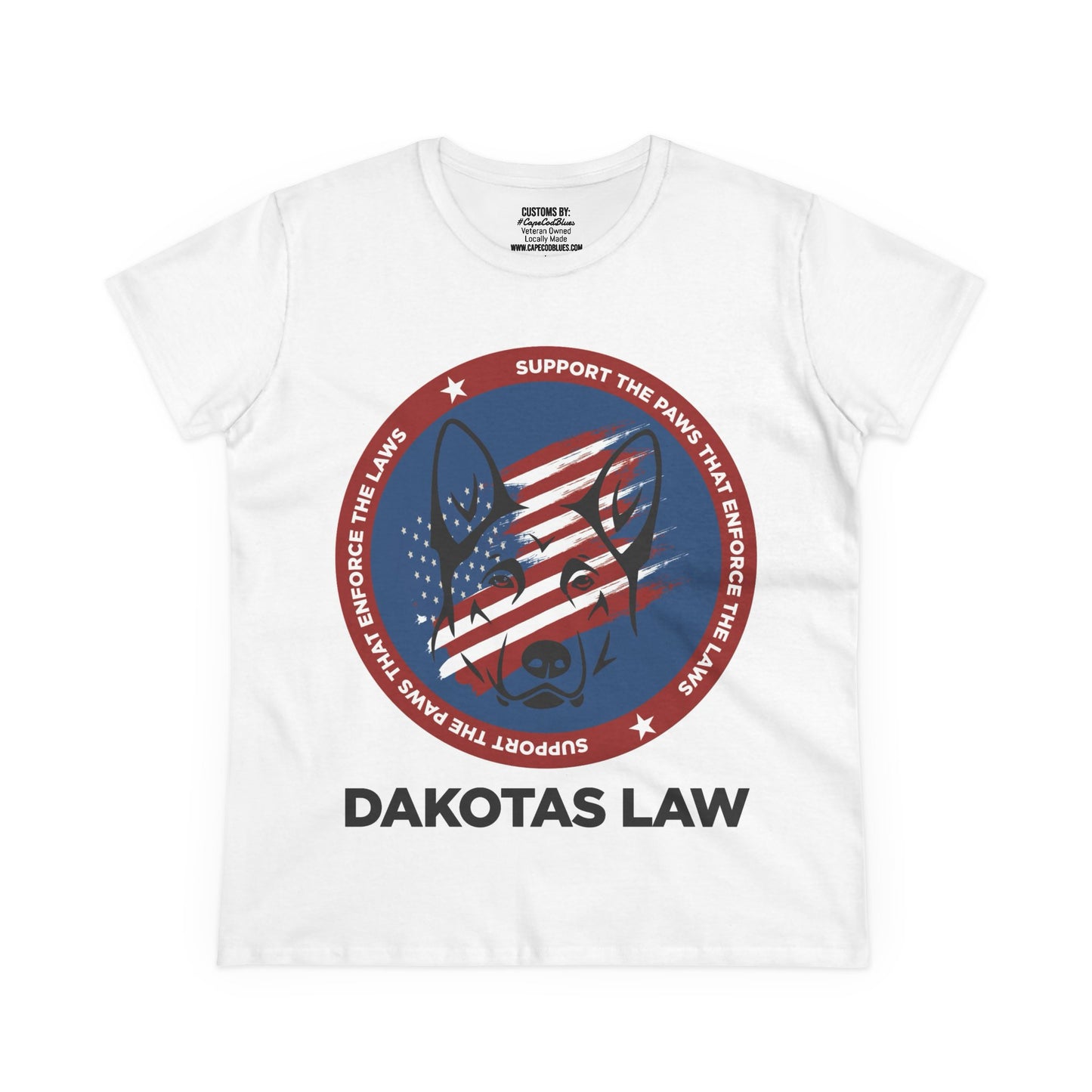 Dakota's Law Women's Cotton Tee - Support Police & Military Working K9's Rights & Advocacy