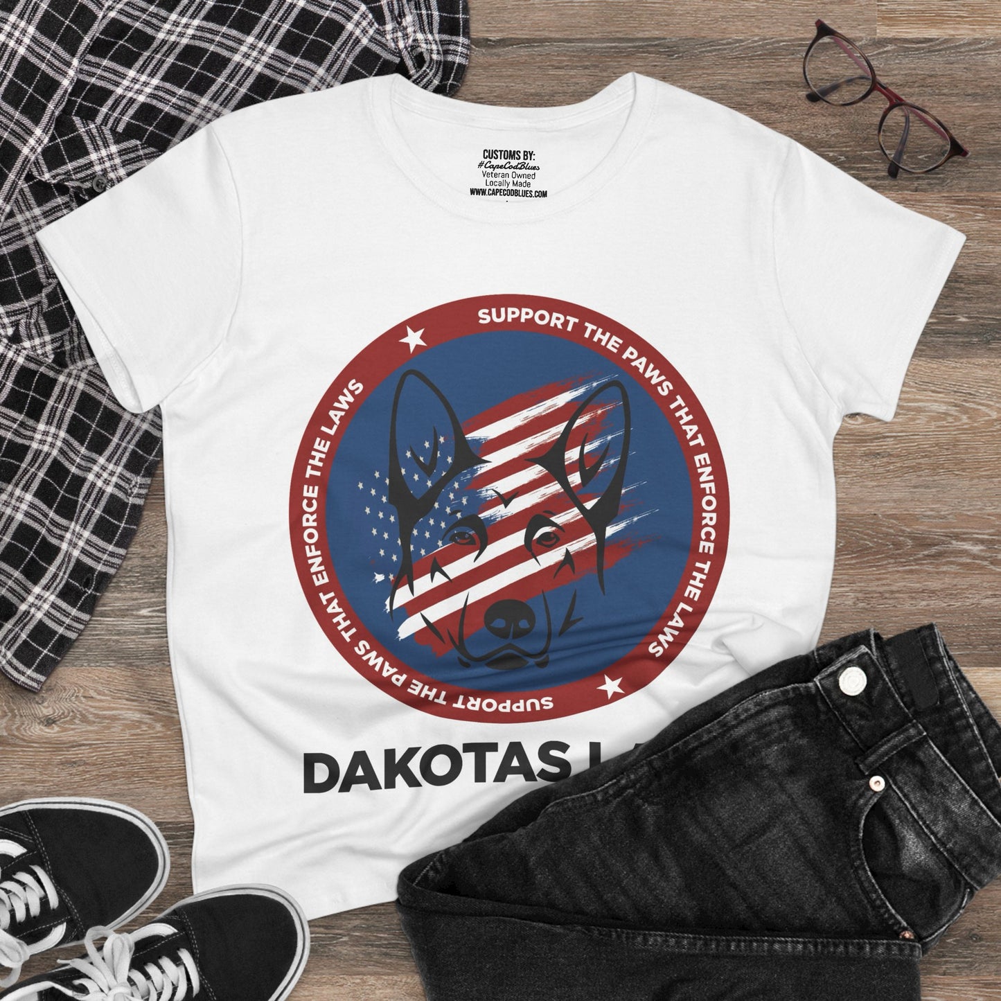 Dakota's Law Women's Cotton Tee - Support Police & Military Working K9's Rights & Advocacy
