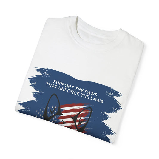 Support the Paws Unisex Garment-Dyed T-Shirt - Dakota's Law Design