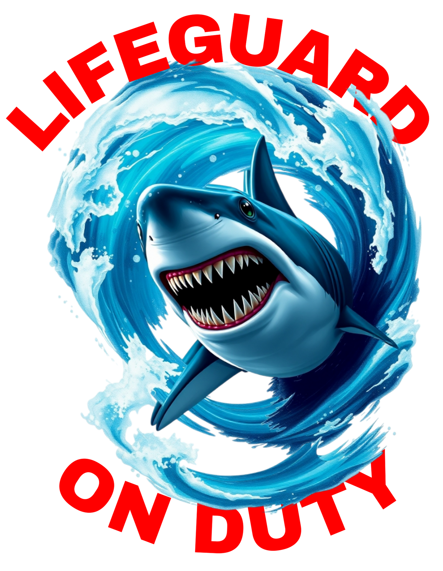 Lifeguard on Duty, Great White Shark 2.5" stickers