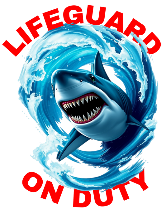 Lifeguard on Duty, Great White Shark 2.5" stickers