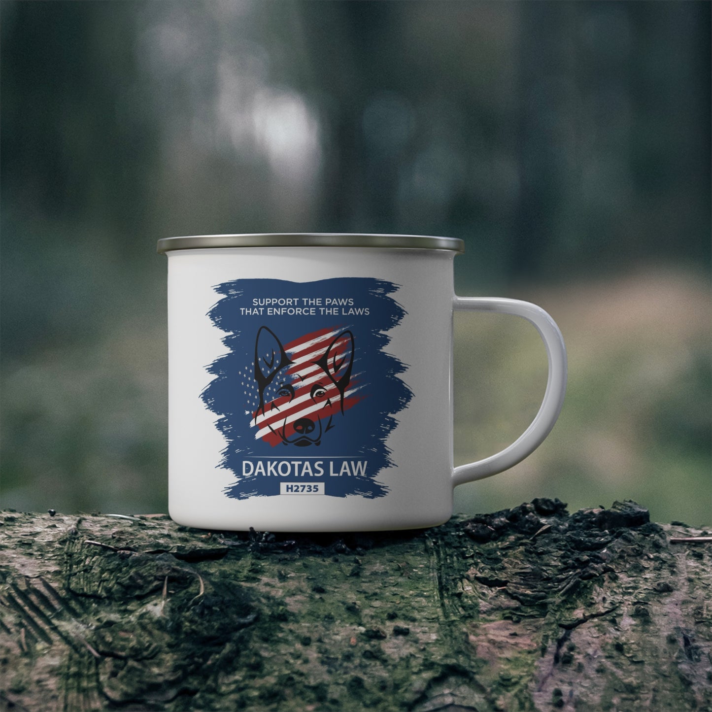Enamel Mug - Support the Paws Law Enforcement K9s PTSD Awareness