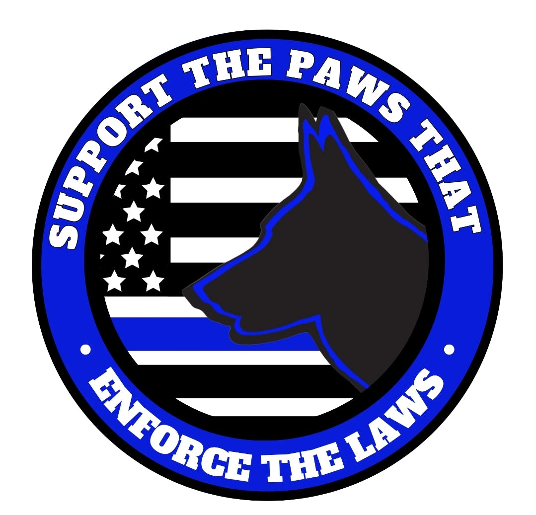 Support the Paws That Enforce the Laws 2.5" Sticker