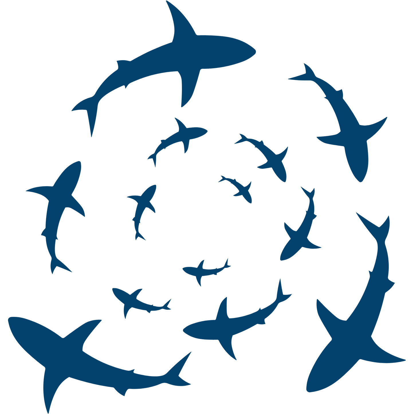 Circling Sharks 2.5" sticker