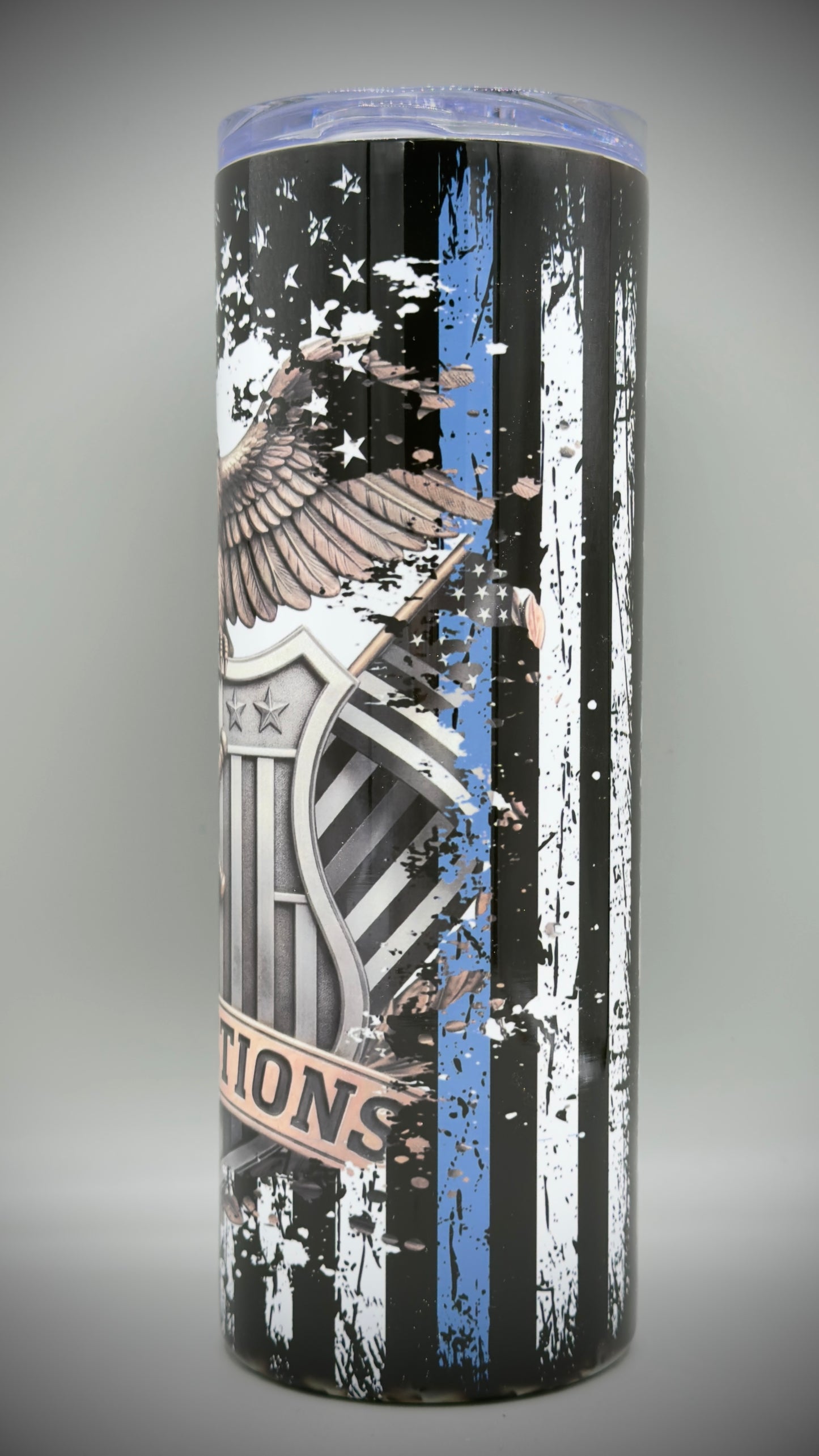 Sheriffs THIN BLUE Line Insulated STAINLESS STEEL 20 oz Tumbler