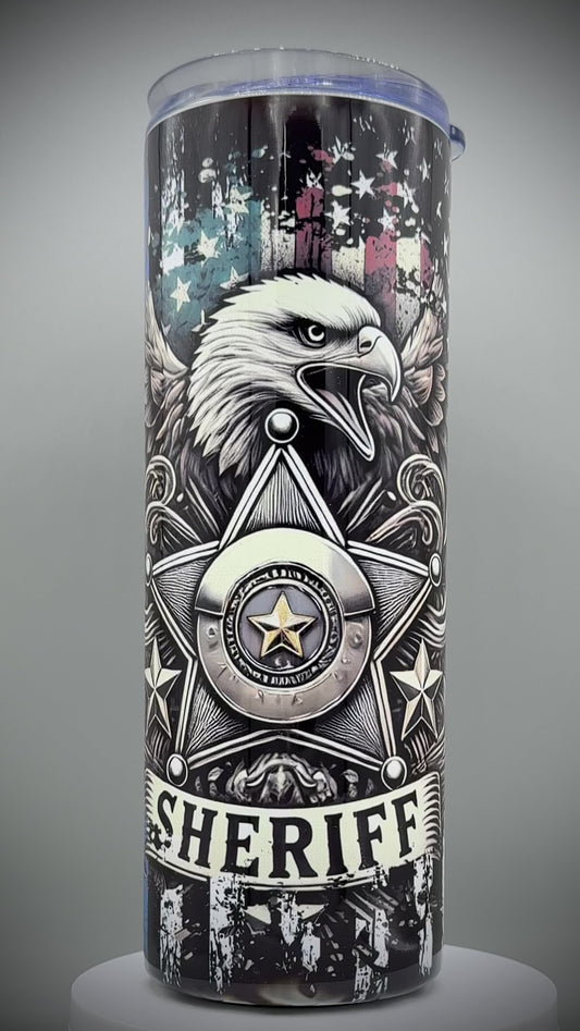 Sheriffs THIN BLUE Line Insulated STAINLESS STEEL 20 oz Tumbler