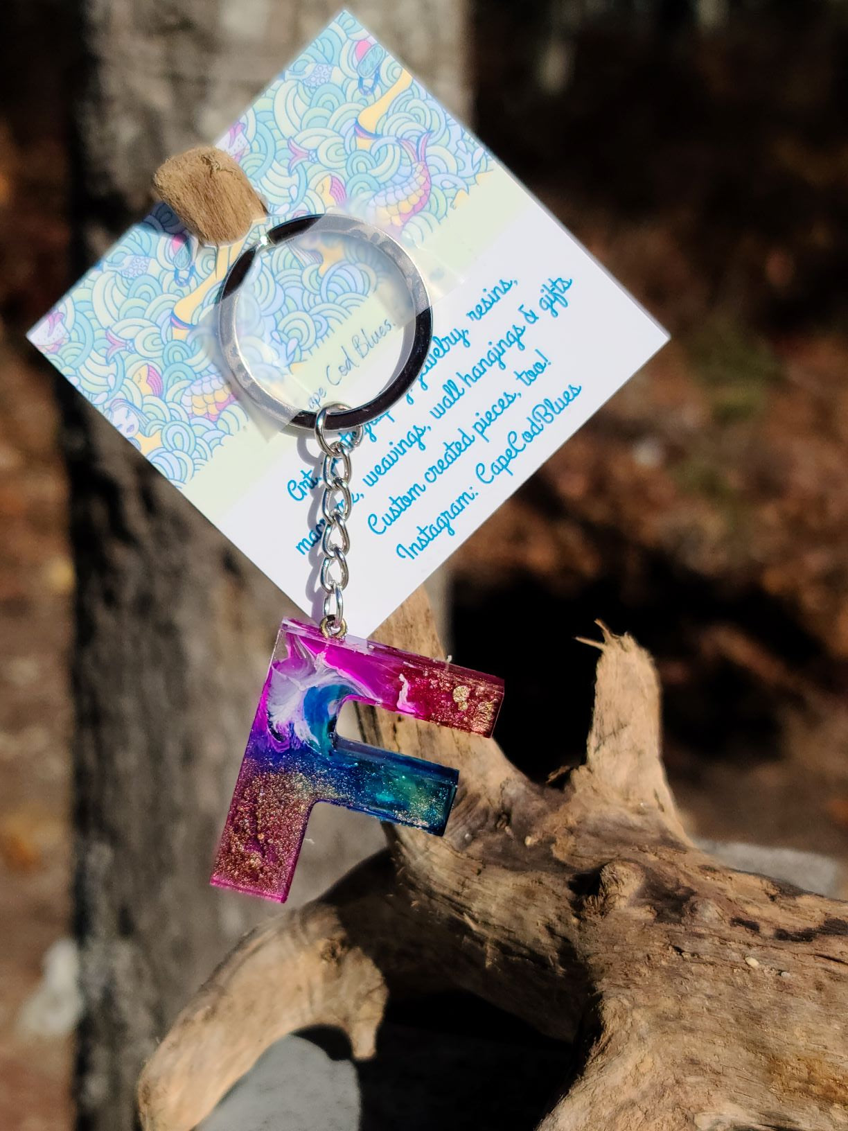 Alphabet Key Chains-Tie Dye, Gold, Pink Sparkle & Snowflake