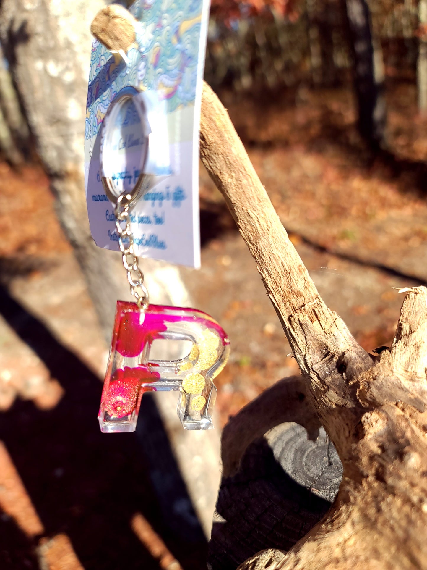 Alphabet Key Chains-Tie Dye, Gold, Pink Sparkle & Snowflake