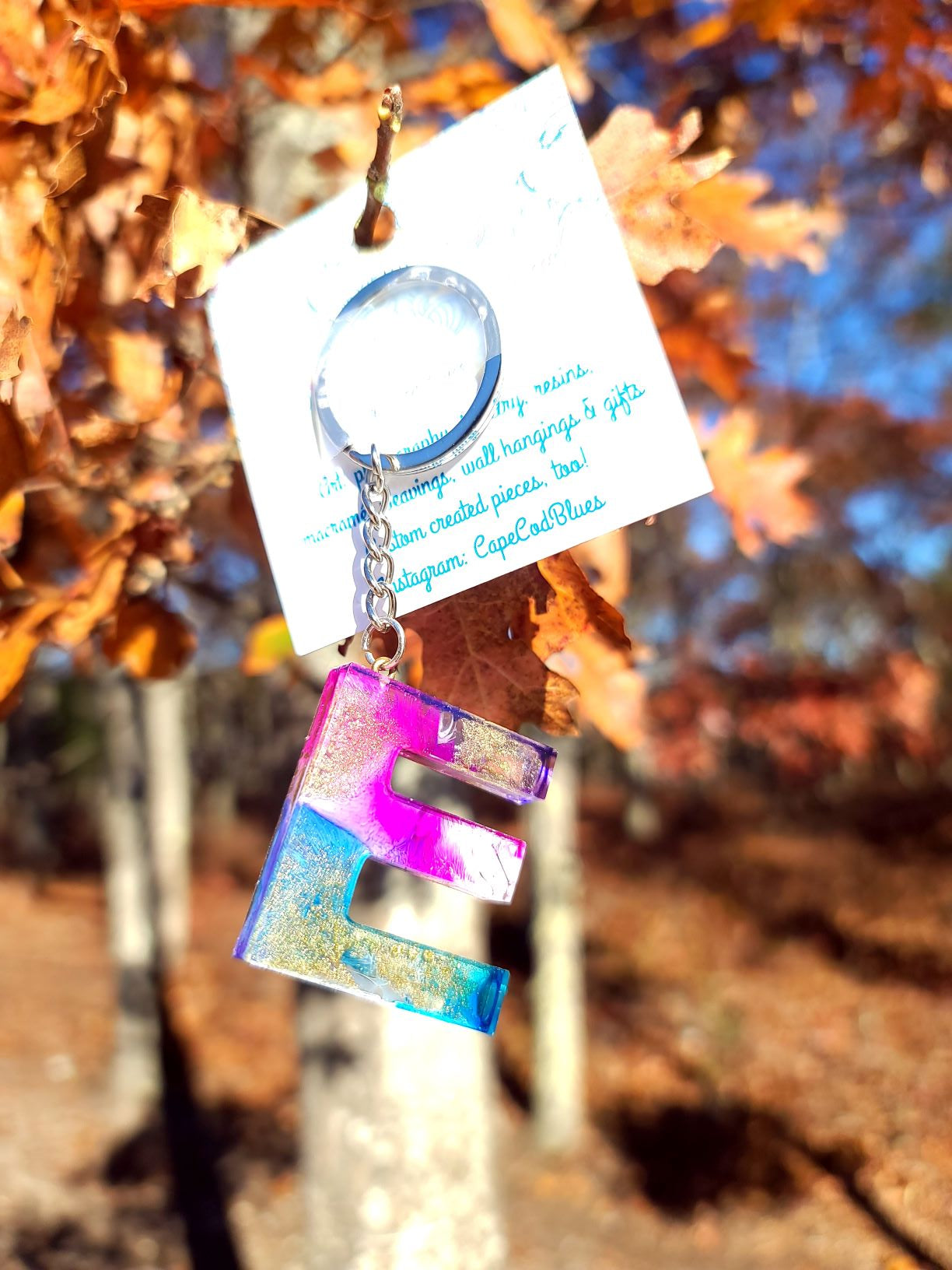 Alphabet Key Chains-Tie Dye, Gold, Pink Sparkle & Snowflake