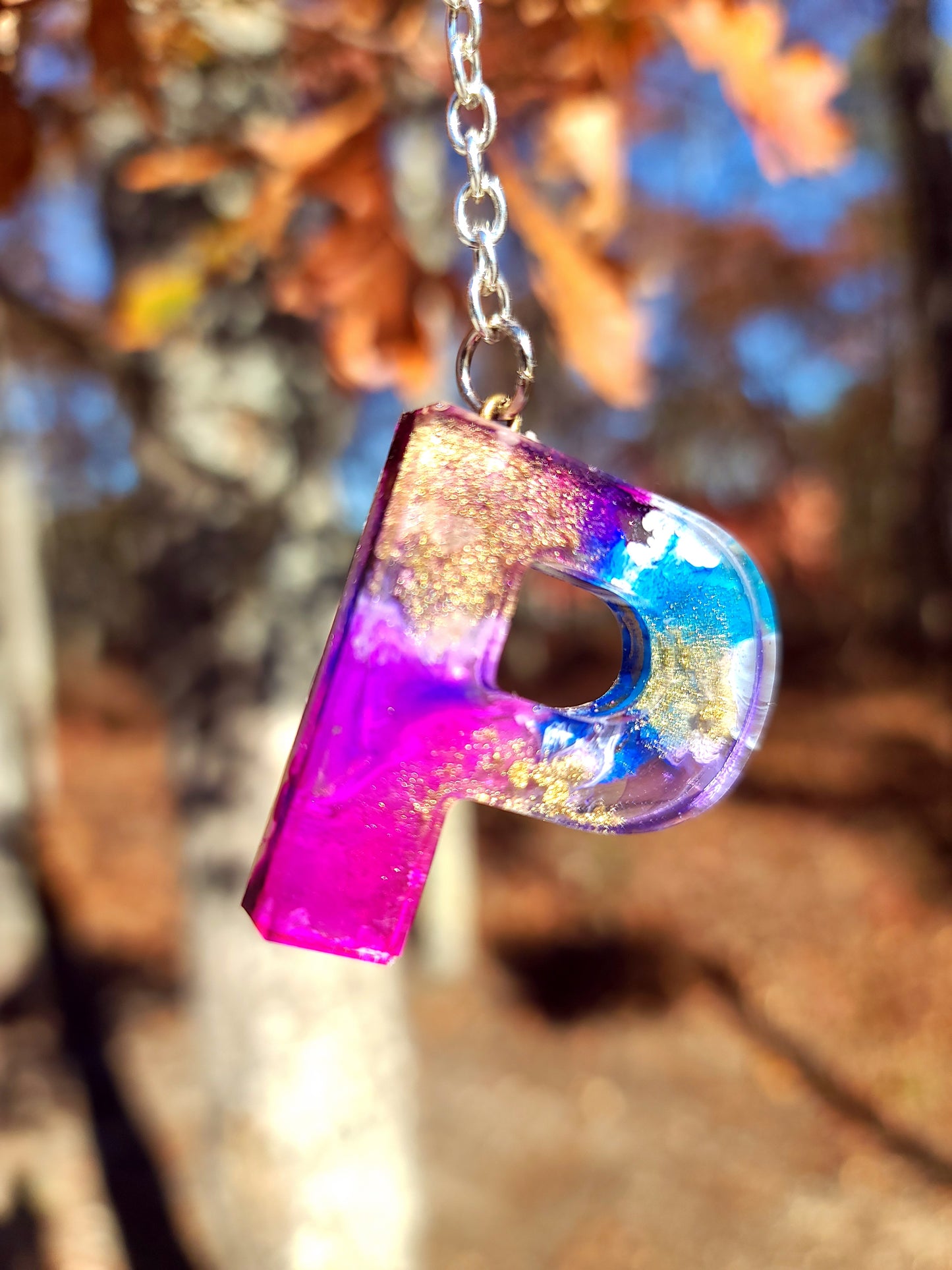 Alphabet Key Chains-Tie Dye, Gold, Pink Sparkle & Snowflake