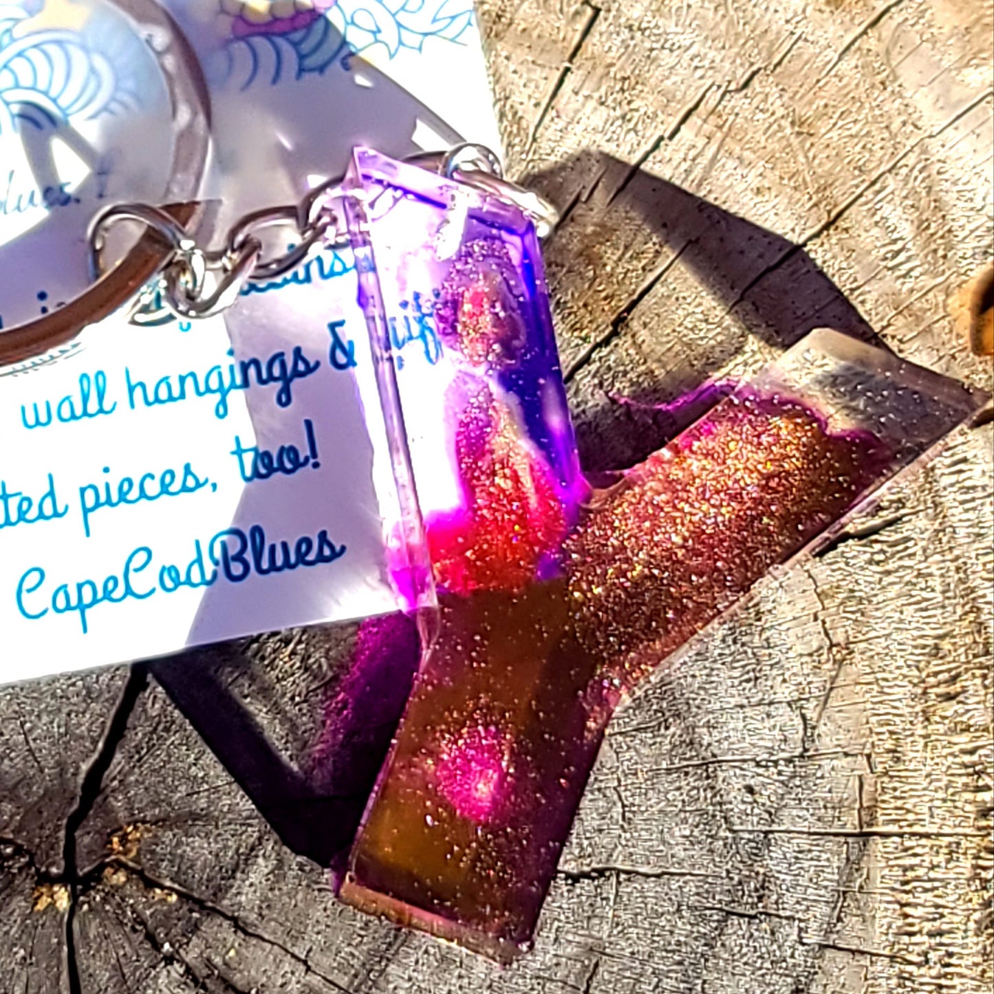 Alphabet Key Chains-Tie Dye, Gold, Pink Sparkle & Snowflake