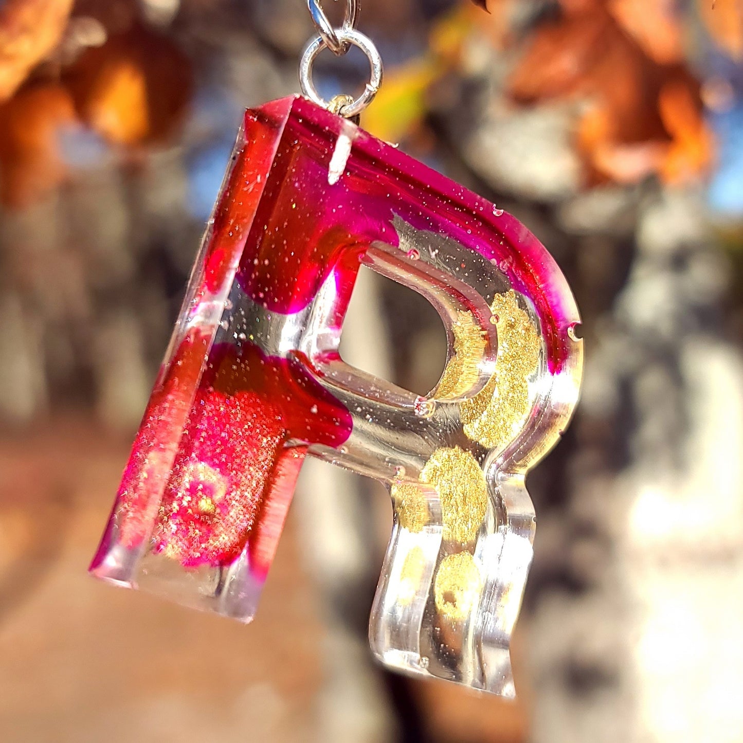 Alphabet Key Chains-Tie Dye, Gold, Pink Sparkle & Snowflake