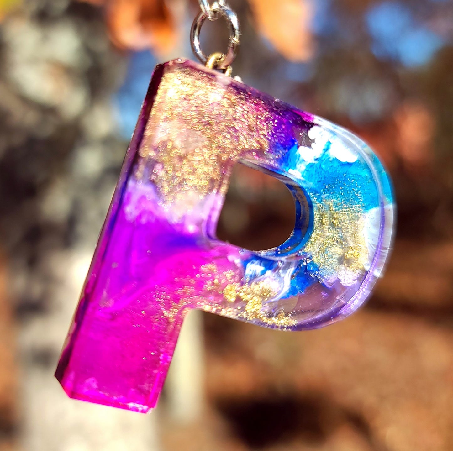 Alphabet Key Chains-Tie Dye, Gold, Pink Sparkle & Snowflake