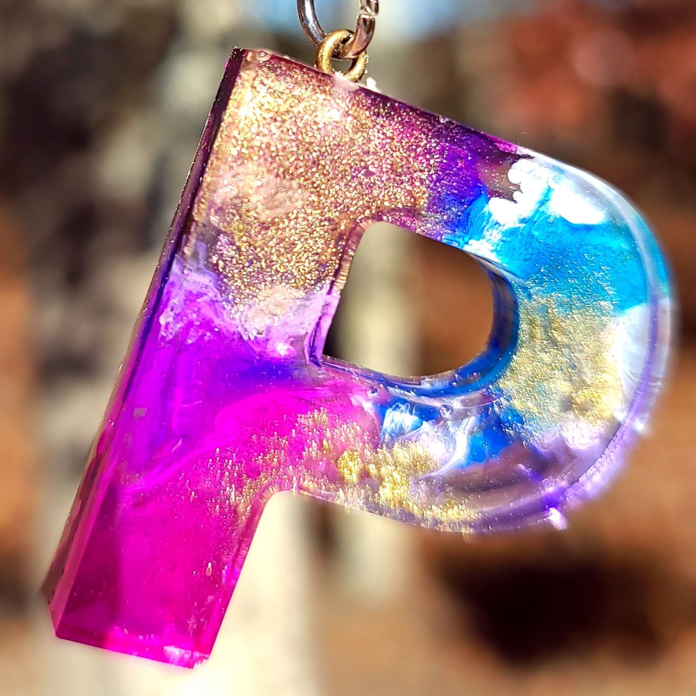 Alphabet Key Chains-Tie Dye, Gold, Pink Sparkle & Snowflake