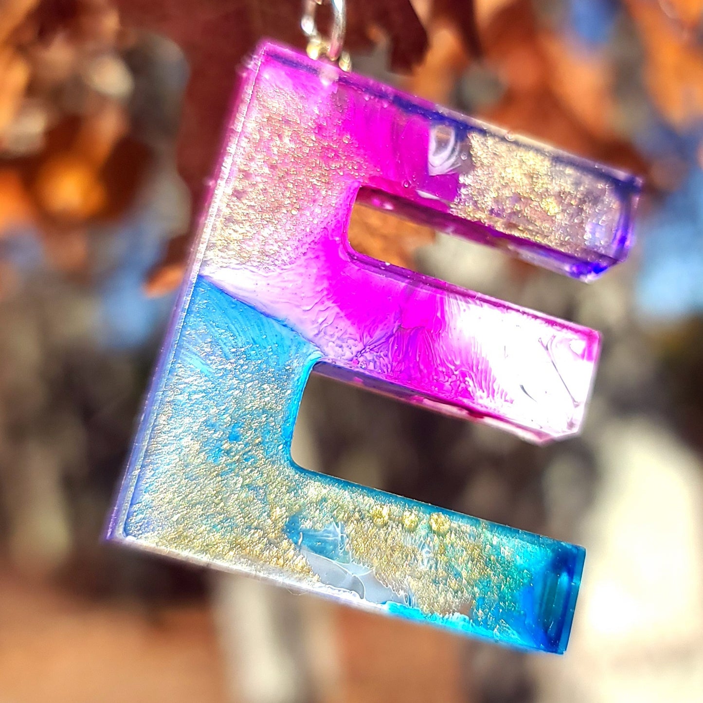 Alphabet Key Chains-Tie Dye, Gold, Pink Sparkle & Snowflake