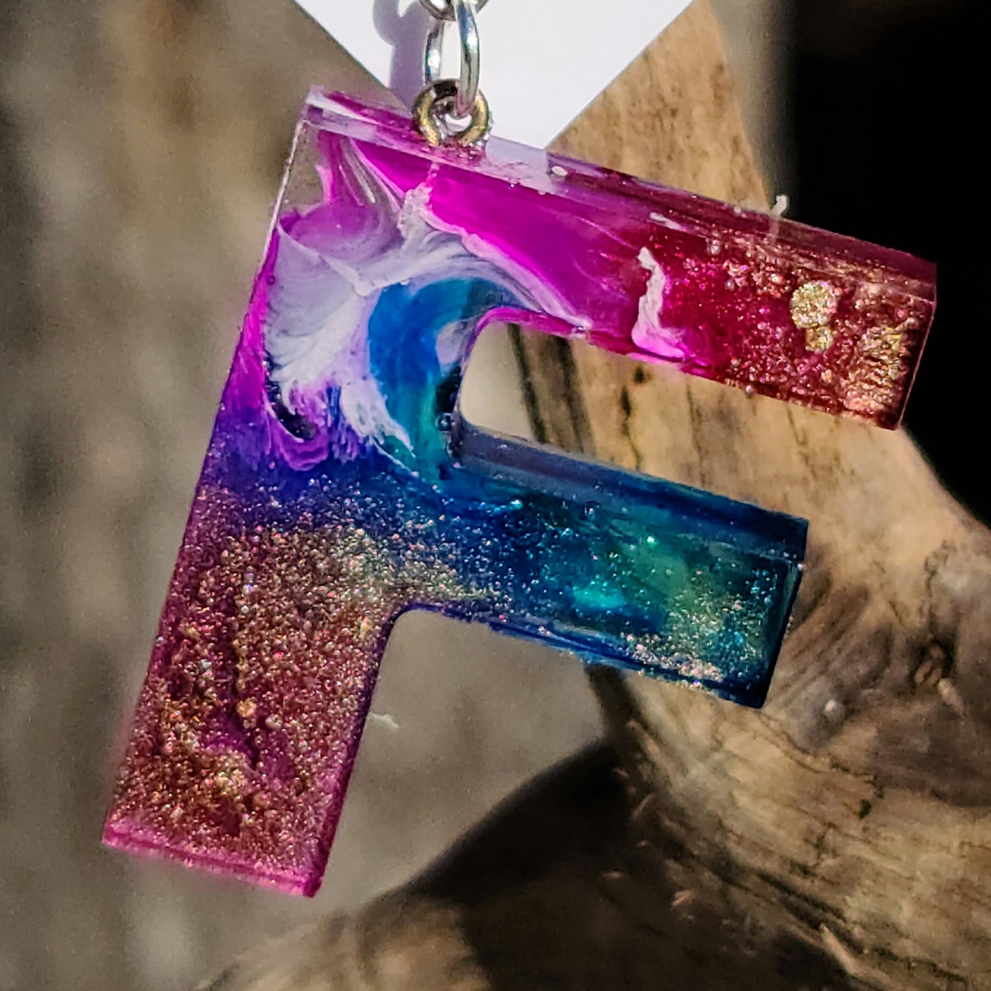 Alphabet Key Chains-Tie Dye, Gold, Pink Sparkle & Snowflake